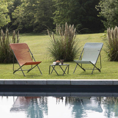 Lafuma Maxi Transat Colorblock Foldable Reclining Sling Deck Chair, (Open Box) - VMInnovations