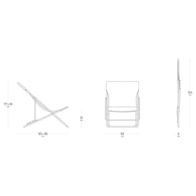 Lafuma Maxi Transat Colorblock Foldable Reclining Sling Deck Chair, (Open Box) - VMInnovations