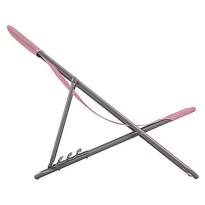 Lafuma Maxi Transat Colorblock Foldable Reclining Sling Deck Chair, Cerisier