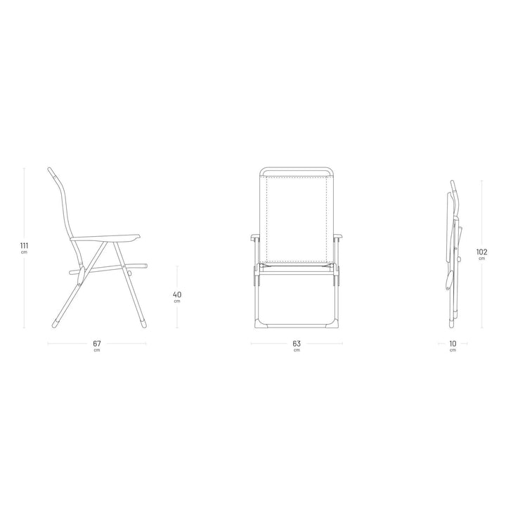 Lafuma Alu Cham 5 Seating Position Folding Outdoor Armchair, Seigle (Open Box)