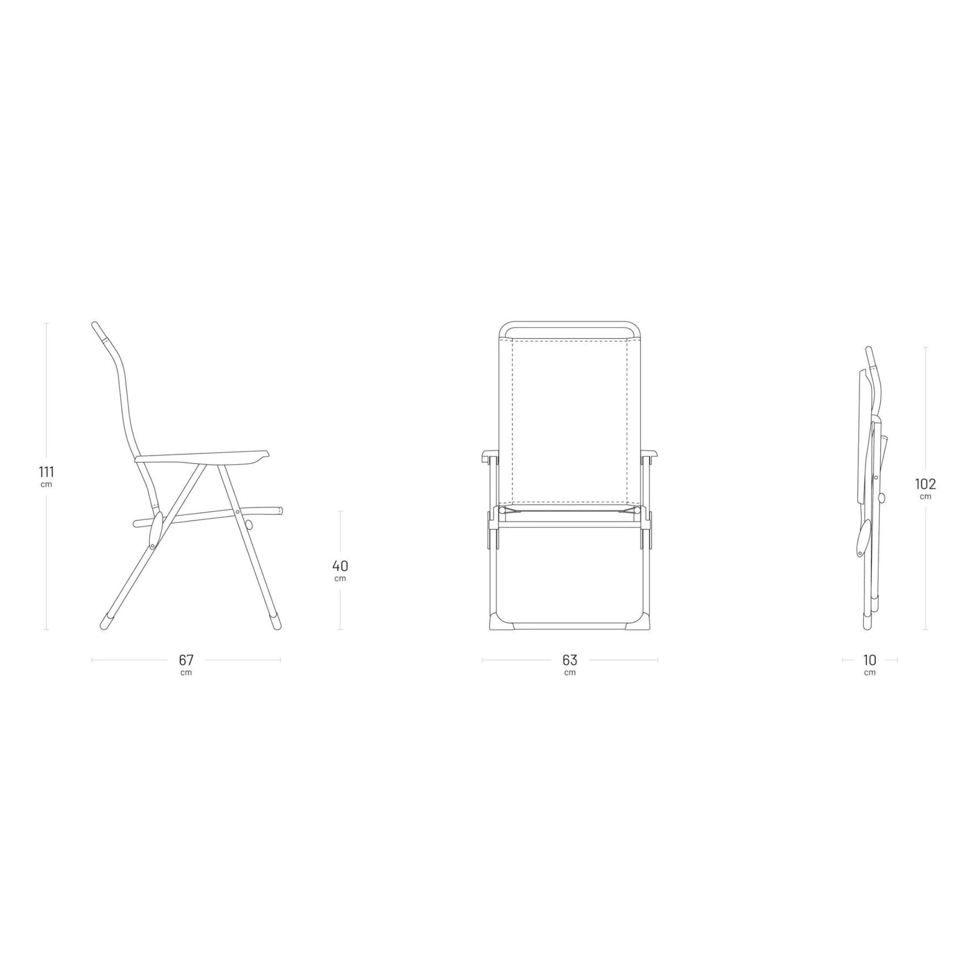 Lafuma Alu Cham 5 Seating Position Folding Outdoor Armchair, Seigle (Open Box)