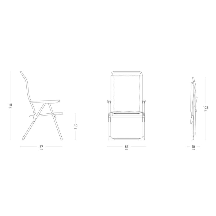 Lafuma Alu Cham Adjustable 5 Seating Position Outdoor Armchair, Moss (Open Box)
