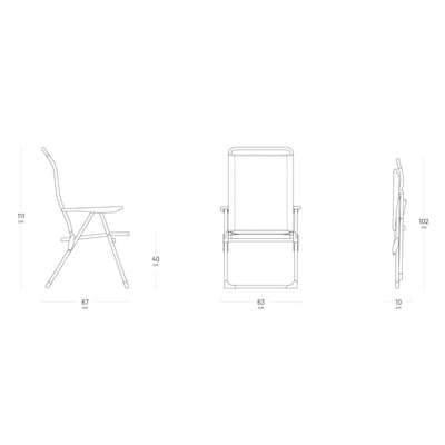 Lafuma Alu Cham Adjustable 5 Seating Position Outdoor Armchair, Moss (Open Box)