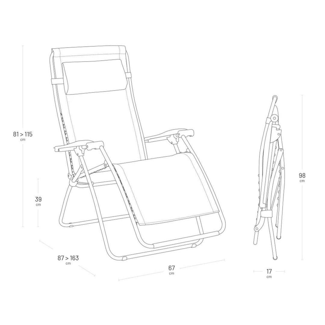 Lafuma Zen Edition Adjustable Relaxation Chair, Multi-Position Armchair, Seigle