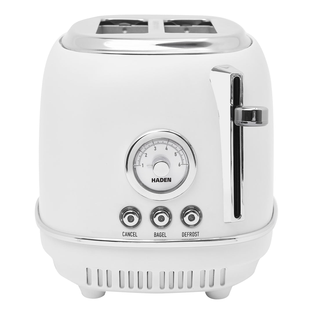 Haden Chelsea Stainless Steel 2 Slice Toaster, Extra Wide Slots, Ivory(Open Box)
