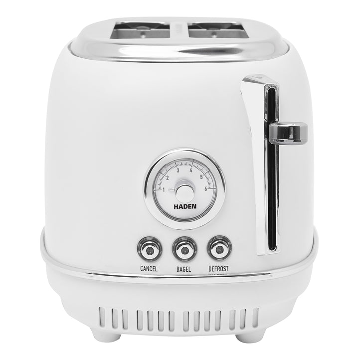 Haden Chelsea Stainless Steel 2 Slice Toaster, Extra Wide Slots, Ivory(Open Box) - VMInnovations