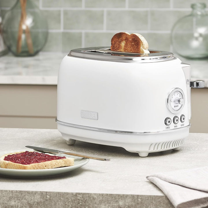 Haden Chelsea Stainless Steel 2 Slice Toaster, Extra Wide Slots, Ivory(Open Box)