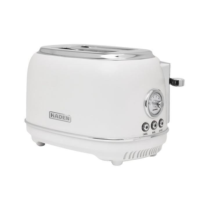Haden Chelsea Stainless Steel 2 Slice Toaster, Extra Wide Slots, Ivory & Chrome
