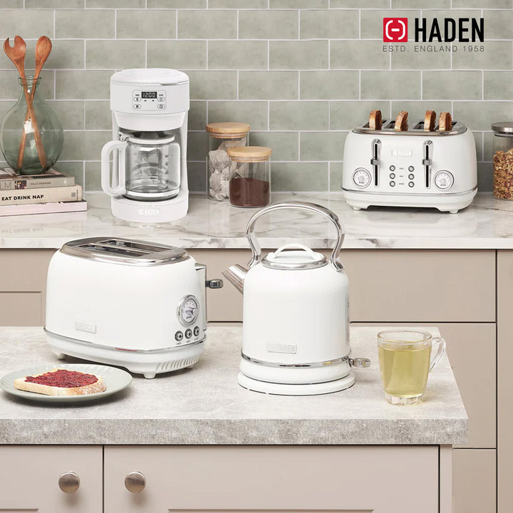 Haden Chelsea Stainless Steel 2 Slice Toaster, Extra Wide Slots, Ivory(Open Box)
