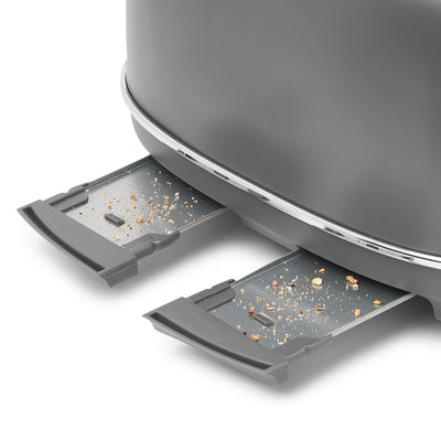 Haden Chelsea Stainless Steel 4 Slice Toaster, Extra Wide Slots, Grey & Chrome - VMInnovations