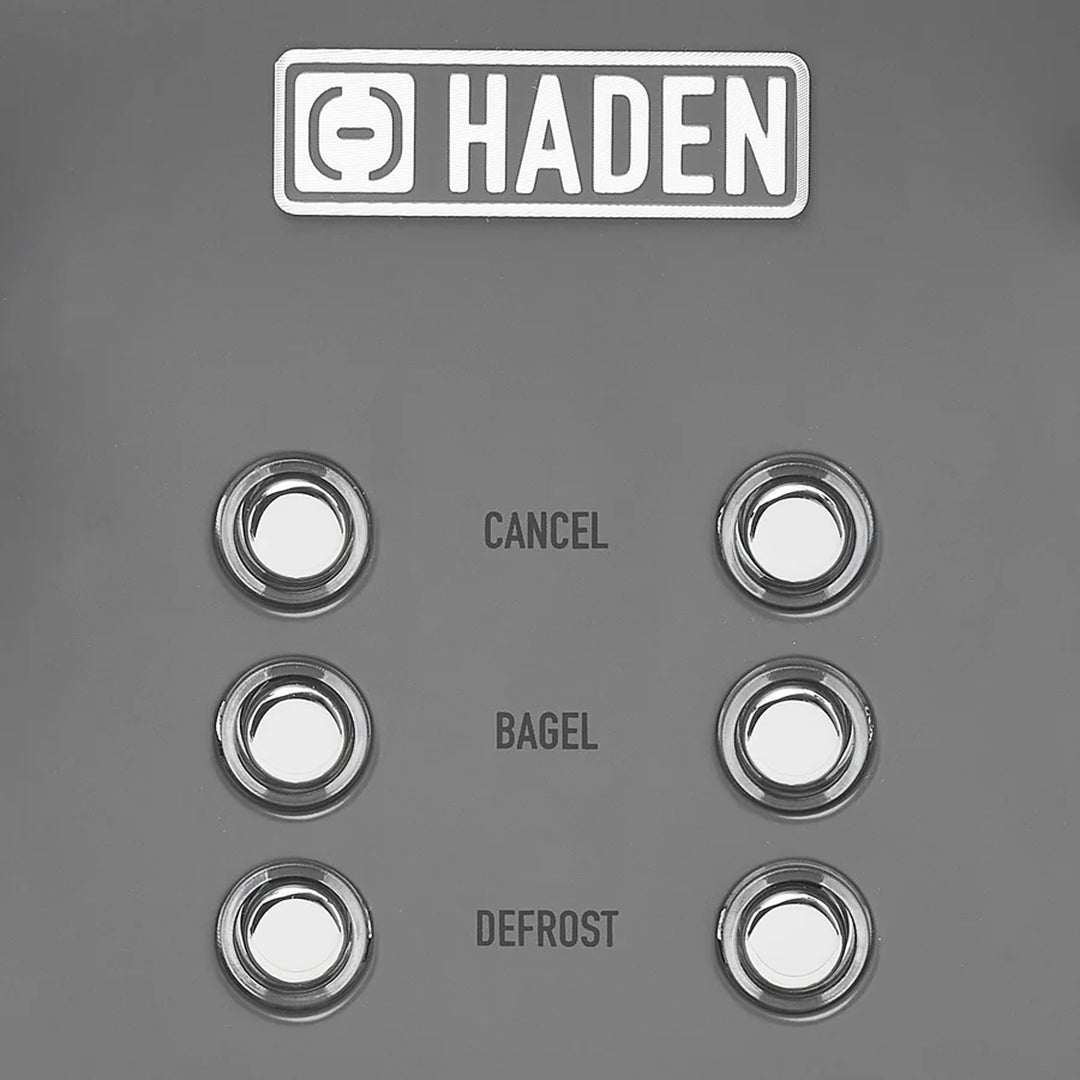 Haden Chelsea Stainless Steel 4 Slice Toaster, Extra Wide Slots, Grey & Chrome