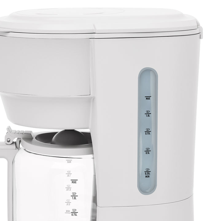 Haden Chelsea 10 Cup Digital Drip Coffee Maker with Glass Carafe, Ivory & Chrome
