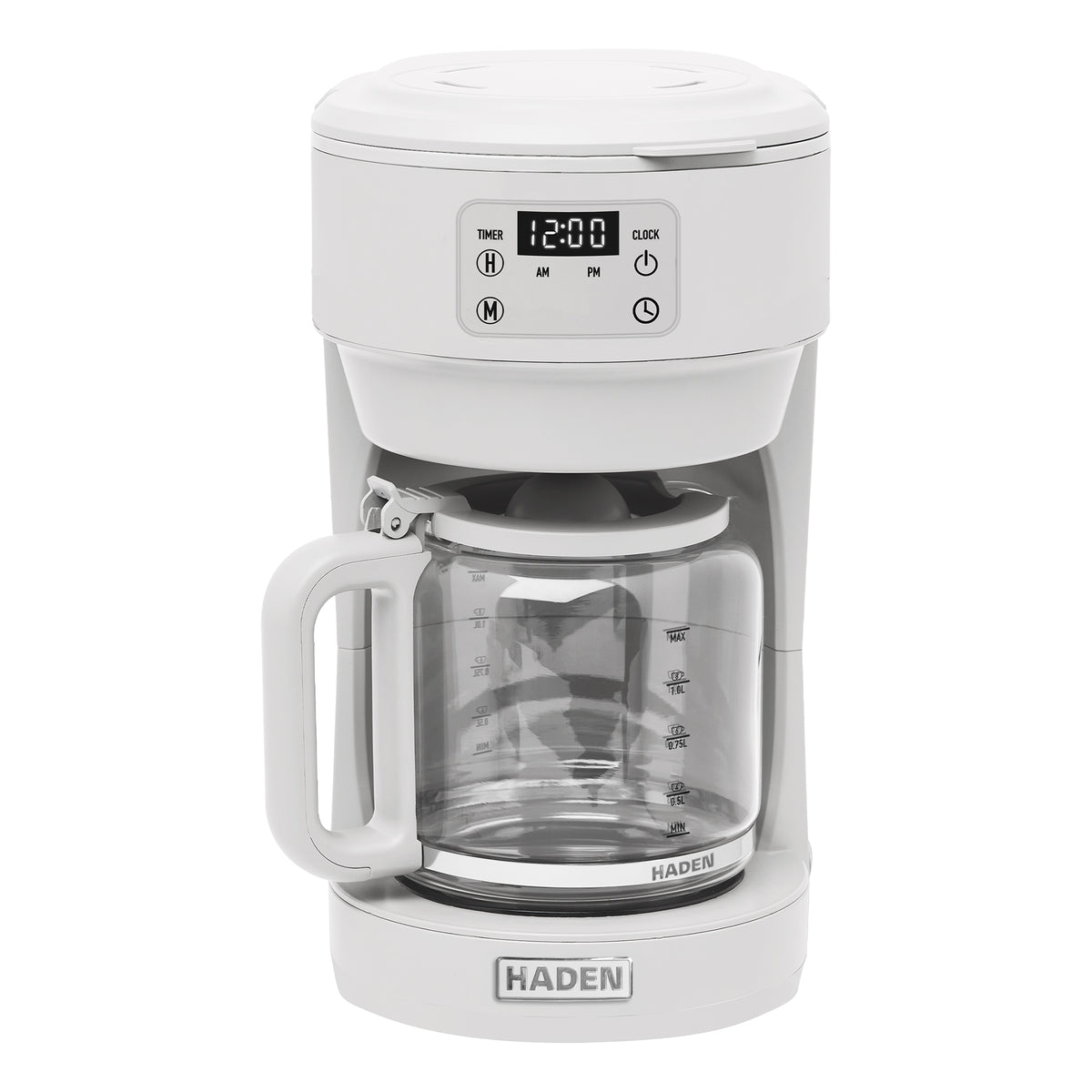 Haden Chelsea 10 Cup Drip Coffee Maker w/Glass Carafe, Ivory & Chrome (Open Box)