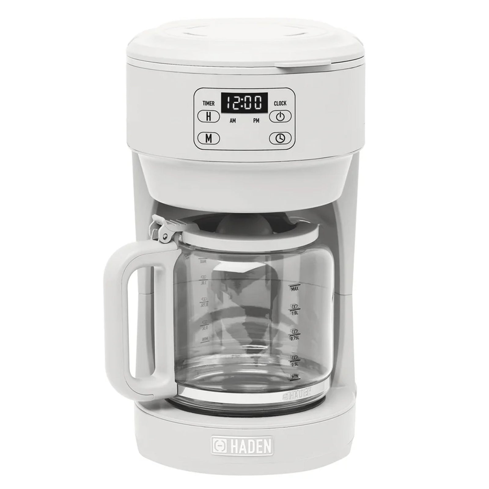 Haden Chelsea 10 Cup Drip Coffee Maker w/Glass Carafe, Ivory & Chrome (Open Box) - VMInnovations