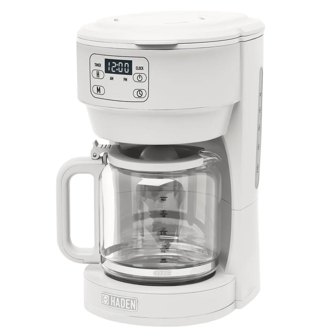 Haden Chelsea 10 Cup Drip Coffee Maker w/Glass Carafe, Ivory & Chrome (Open Box)