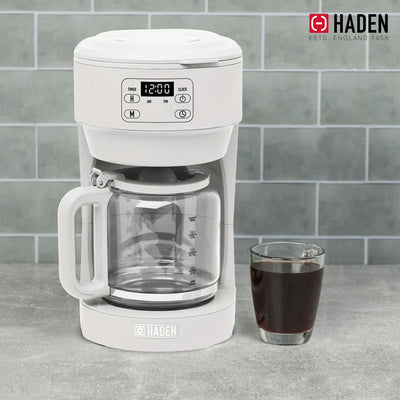 Haden Chelsea 10 Cup Drip Coffee Maker w/Glass Carafe, Ivory & Chrome (Open Box) - VMInnovations