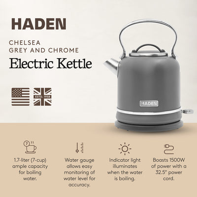Haden Chelsea 1.7 Liter Electric Water Kettle w/ 360-Degree Base (Open Box)