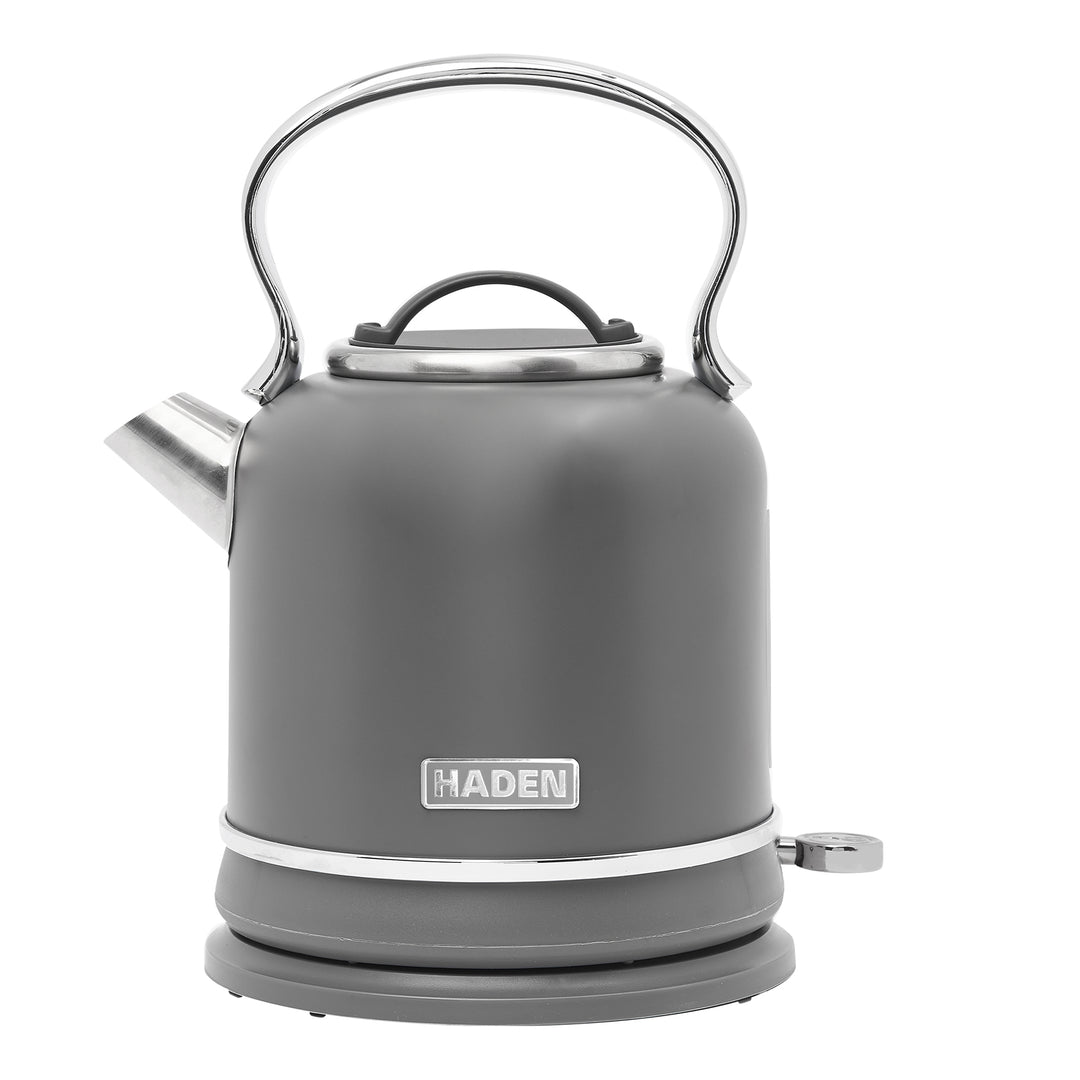 Haden Chelsea 1.7 Liter Electric Water Kettle w/ 360-Degree Base, Grey & Chrome