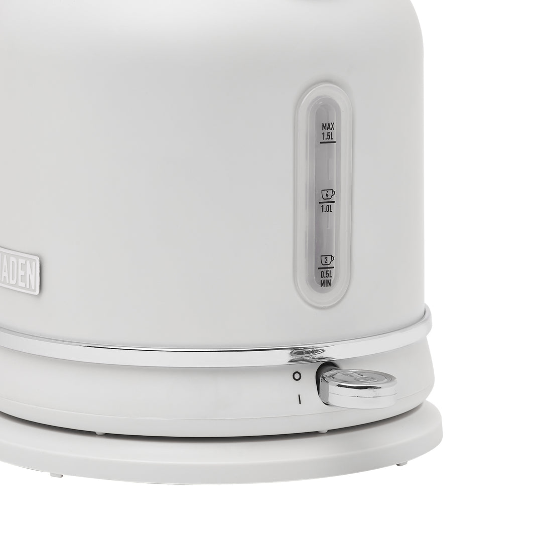 Haden Chelsea 1.7 Liter Electric Water Kettle w/ 360-Degree Base, Ivory & Chrome