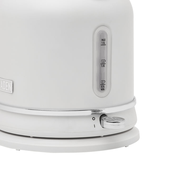 Haden Chelsea 1.7 Liter Electric Water Kettle w/ 360-Degree Base, Ivory & Chrome