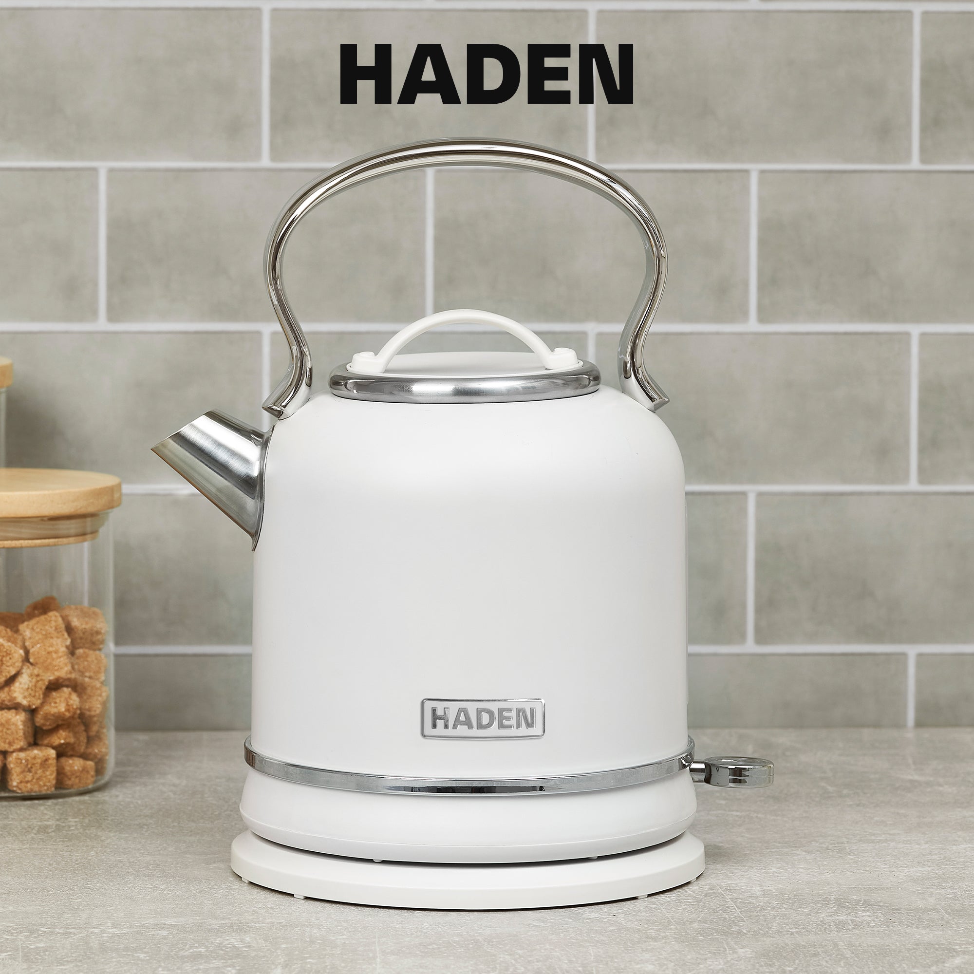 Haden Chelsea 1.7 Liter Electric Water Kettle w/ 360-Degree Base, Ivory & Chrome - VMInnovations