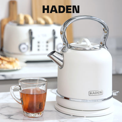 Haden Chelsea 1.7 Liter Electric Water Kettle w/ 360-Degree Base, Ivory & Chrome - VMInnovations