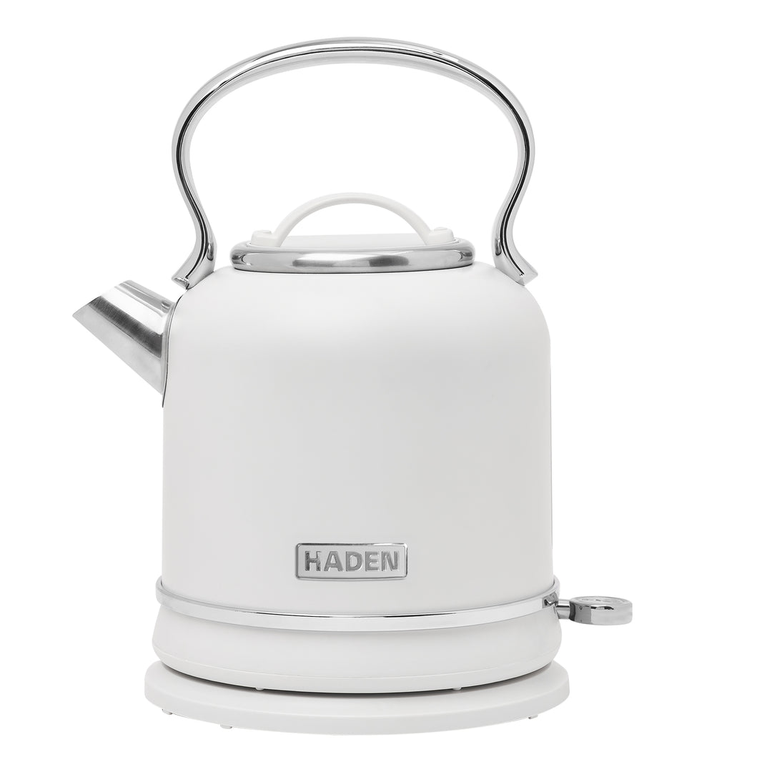 Haden Chelsea 1.7 Liter Electric Water Kettle w/ 360-Degree Base, Ivory & Chrome