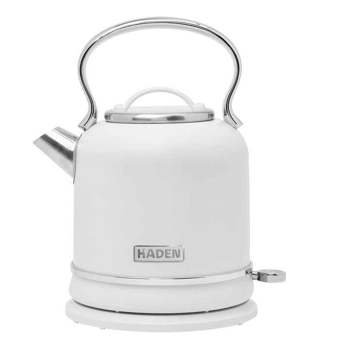 Haden Chelsea 1.7 Liter Electric Water Kettle w/ 360-Degree Base, Ivory & Chrome