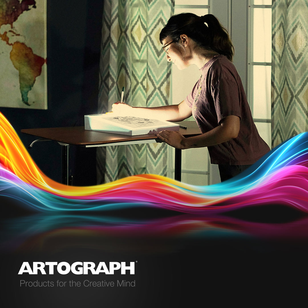 Artograph LightTracer 2 LED Lightbox, 12" x 18" Lighted Drawing Board w/Storage - VMInnovations