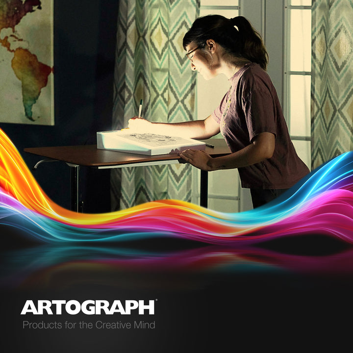 Artograph LightTracer 2 LED Lightbox, 12" x 18" Lighted Drawing Board w/Storage - VMInnovations