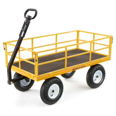 Gorilla Carts Heavy Duty Utility Cart, 1200 lb Outdoor Garden Wagon (Open Box) - VMInnovations