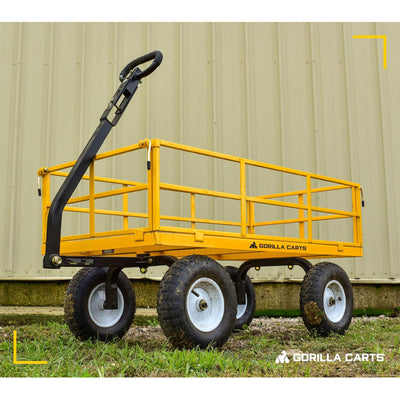 Gorilla Carts Heavy Duty Utility Cart, 1200 lb Outdoor Garden Wagon (Open Box) - VMInnovations