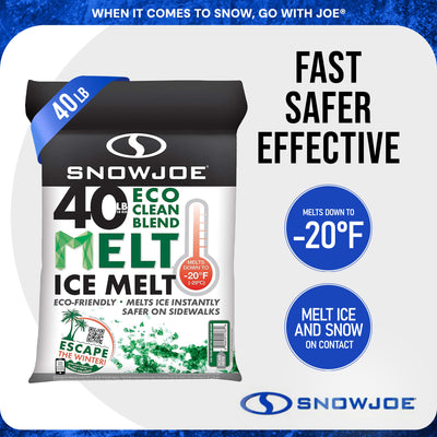Snow Joe Eco Clean Ice Melter Blend, Safe for Concrete & Plants, 40lb - VMInnovations