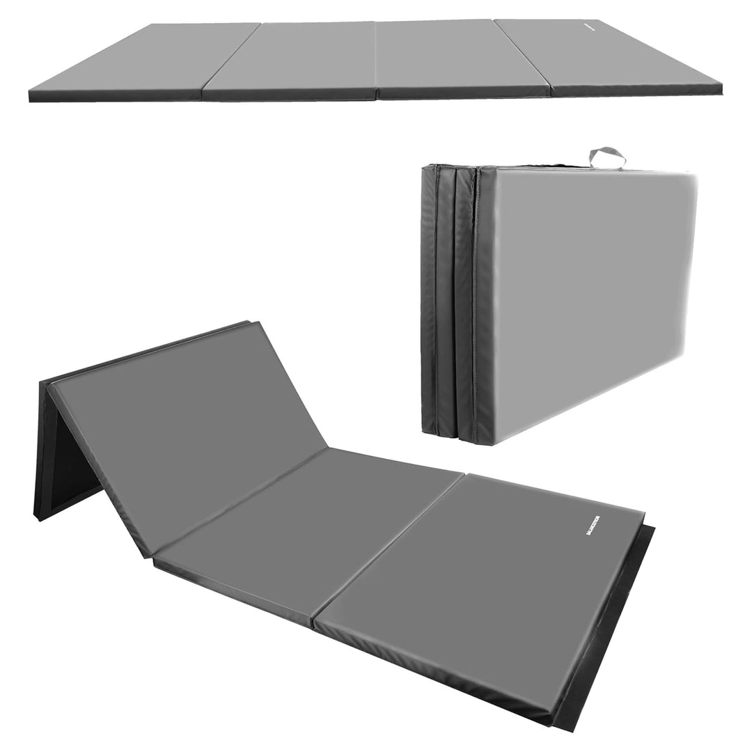 BalanceFrom 4' x 6' x 2" All Purpose Folding Fitness Gymnastics Gym Mat, Grey