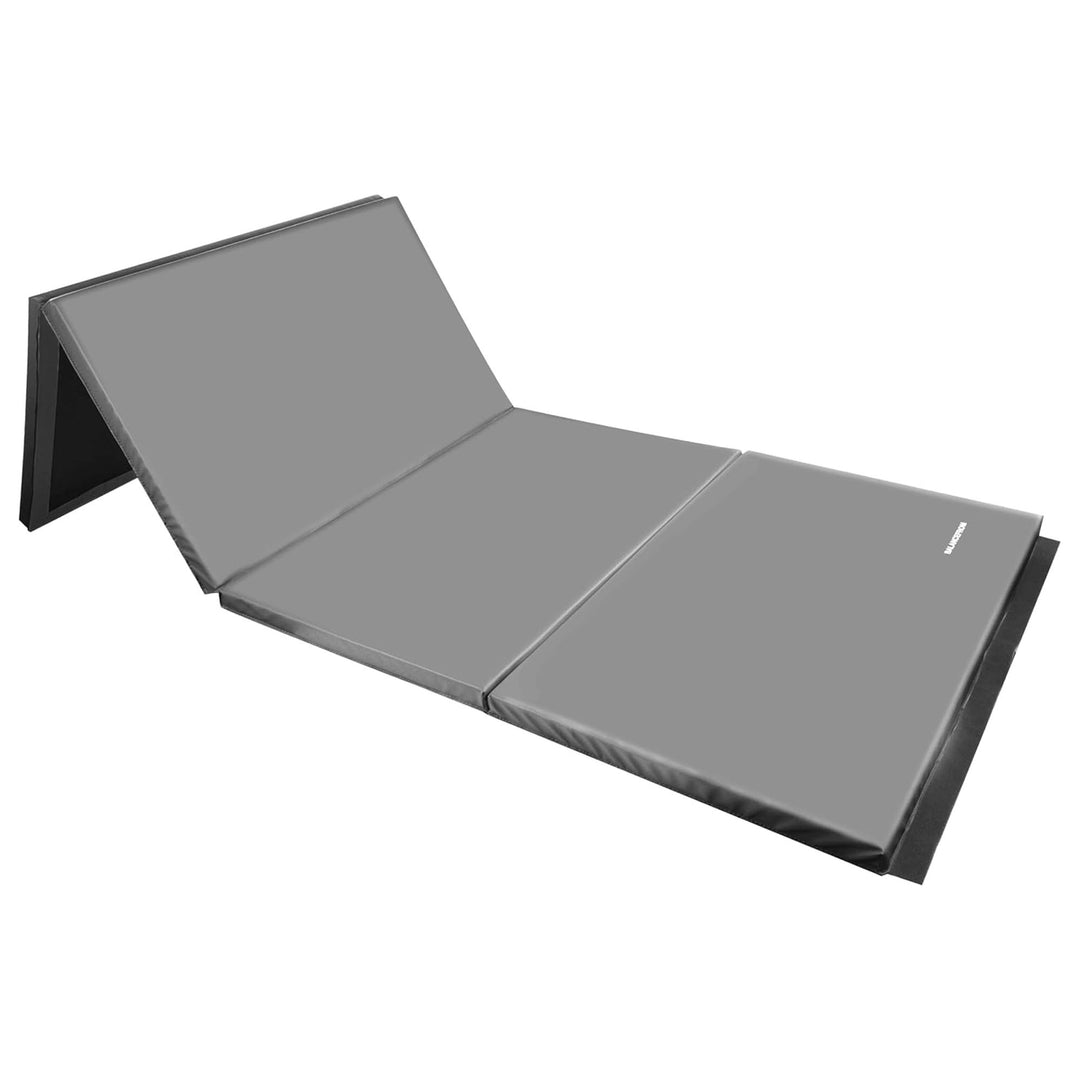 BalanceFrom 4' x 6' x 2" All Purpose Folding Fitness Gymnastics Gym Mat, Grey