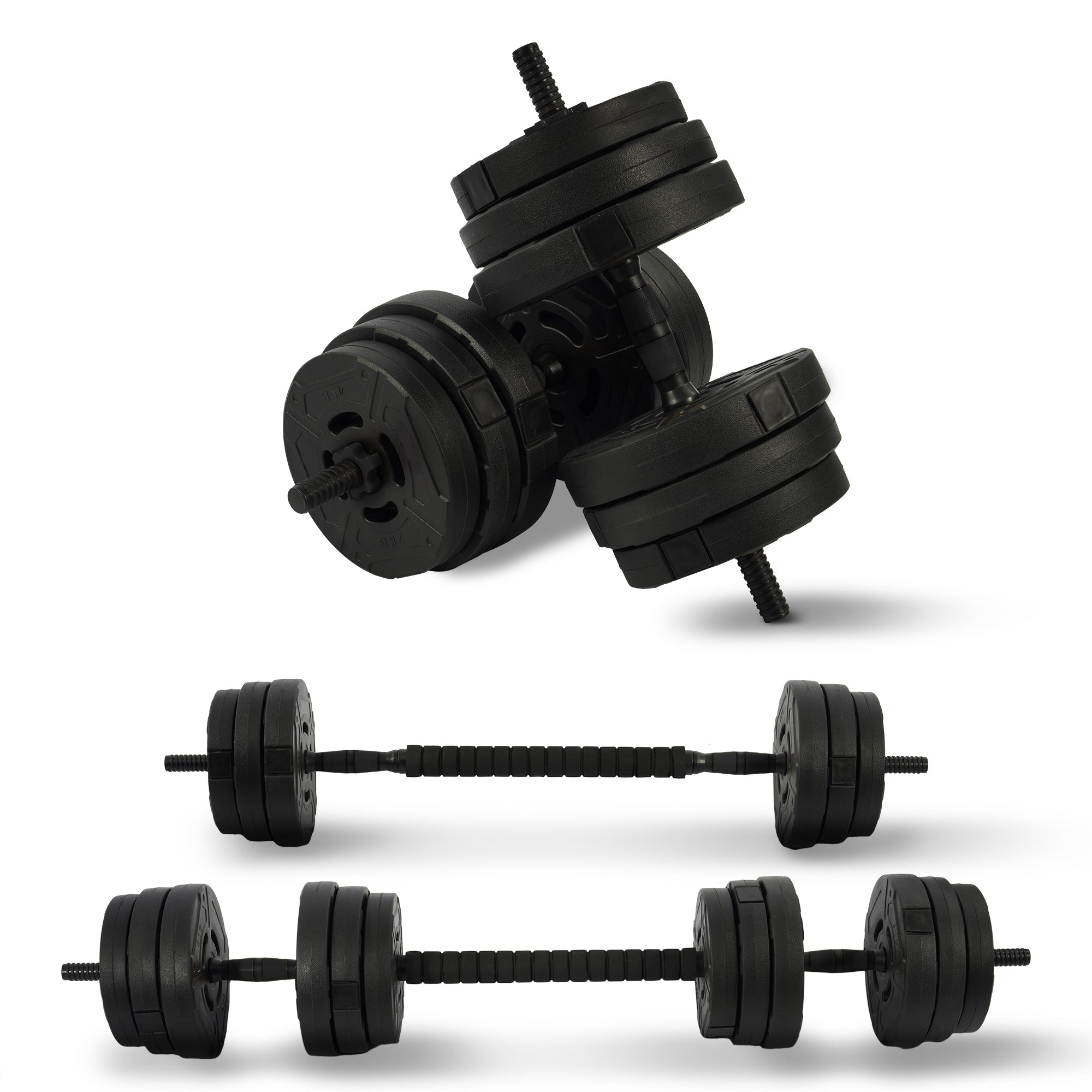 Fitvids 2 in 1 Adjustable Dumbbell Set,60lbs Free Weights Set w/Connector (Used)