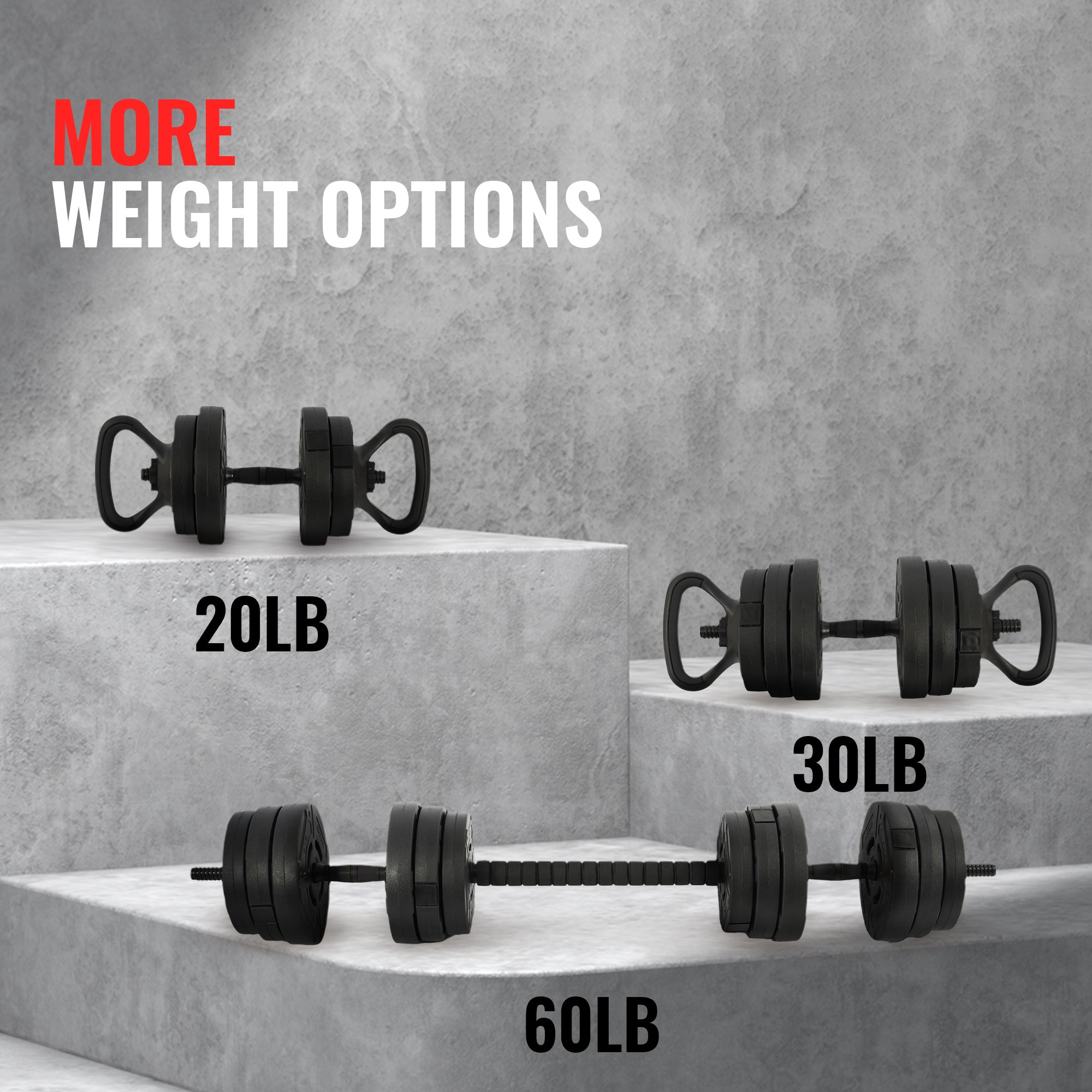 Fitvids 2 in 1 Adjustable Dumbbell Set, 60lbs Free Weights & Connector(Open Box)
