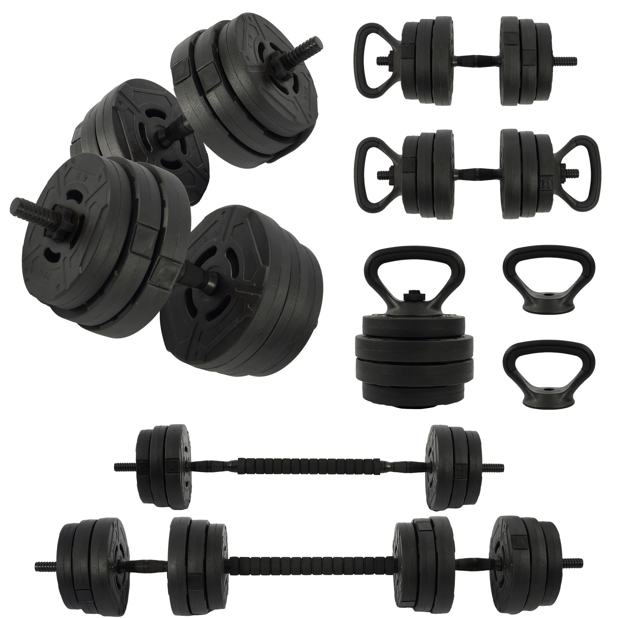 Fitvids 4 in 1 Adjustable Dumbbell Set, 60lbs Free Weights Set (Open Box)
