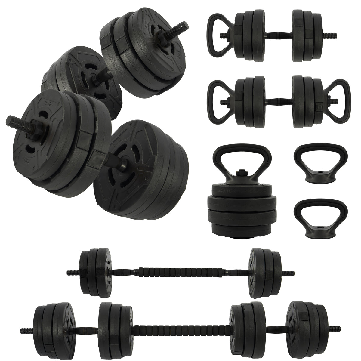 Fitvids 4 in 1 Adjustable Dumbbell Set, 60lbs Free Weights Set (Open Box)