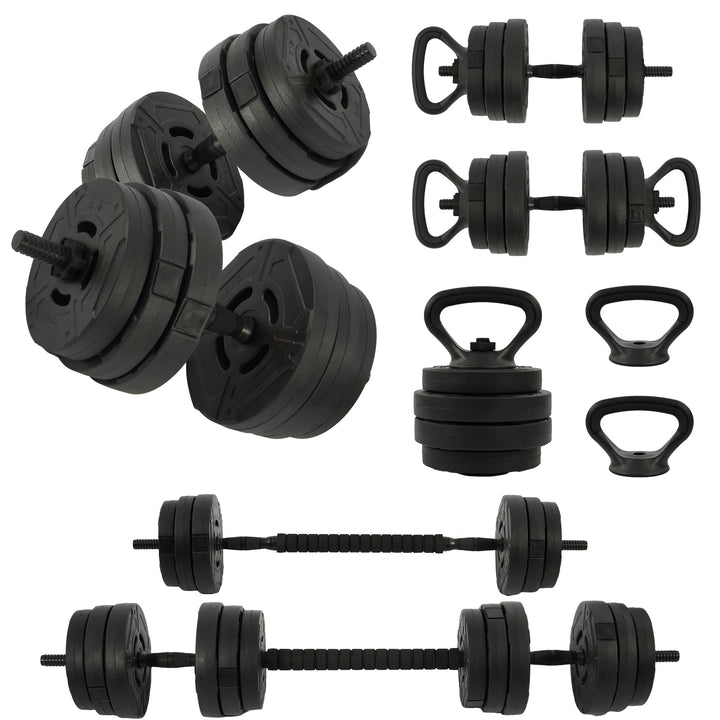 Fitvids 4 in 1 Adjustable Dumbbell Set, 60lbs Free Weights Set with Connector
