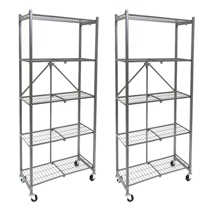 Origami 2 Pack RPR Series 5 Shelf Steel Rack Holds up to 100 Pounds, Silver