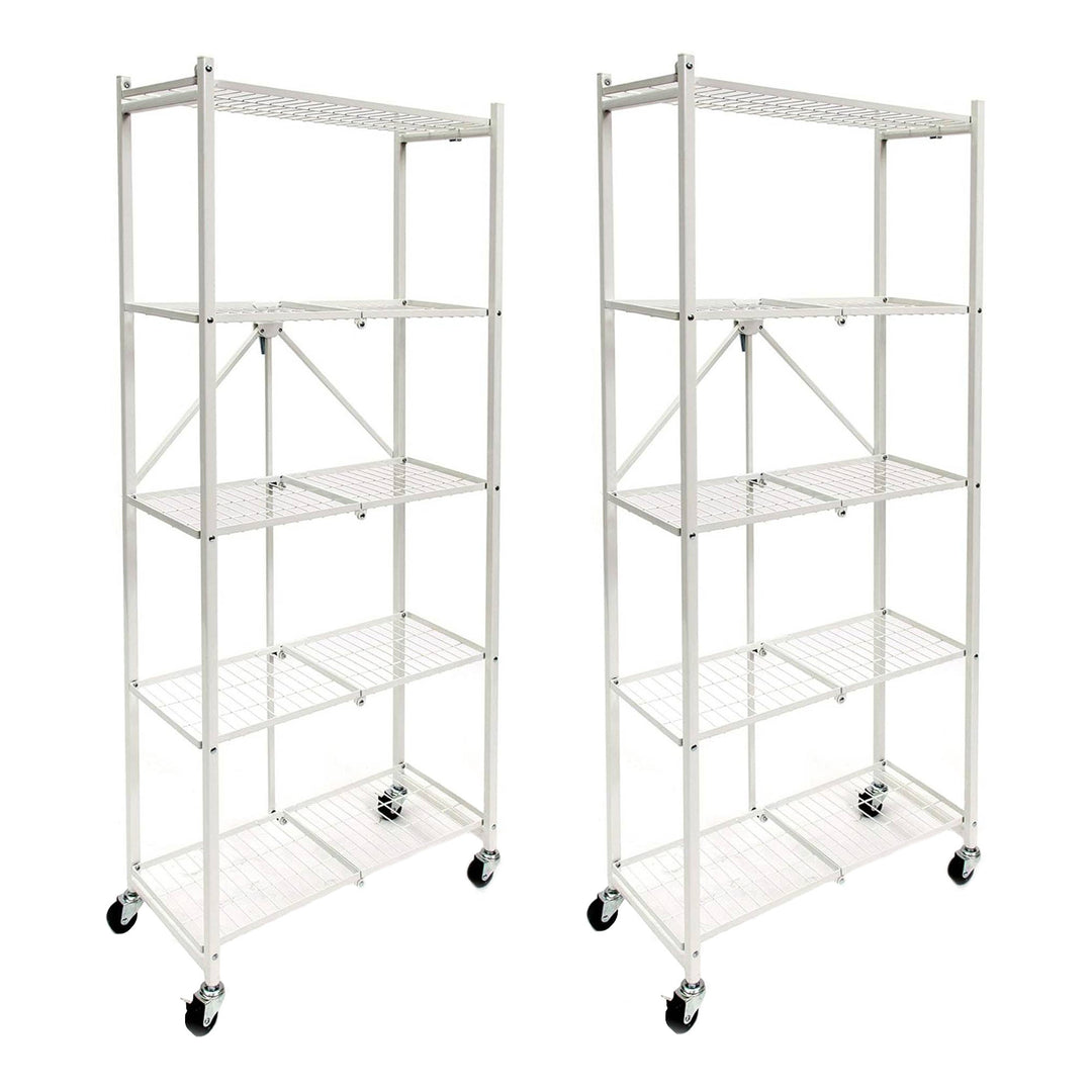 Origami 2 Pack RPR Series 5 Shelf Steel Rack Unit Holds up to 100 Pounds, White