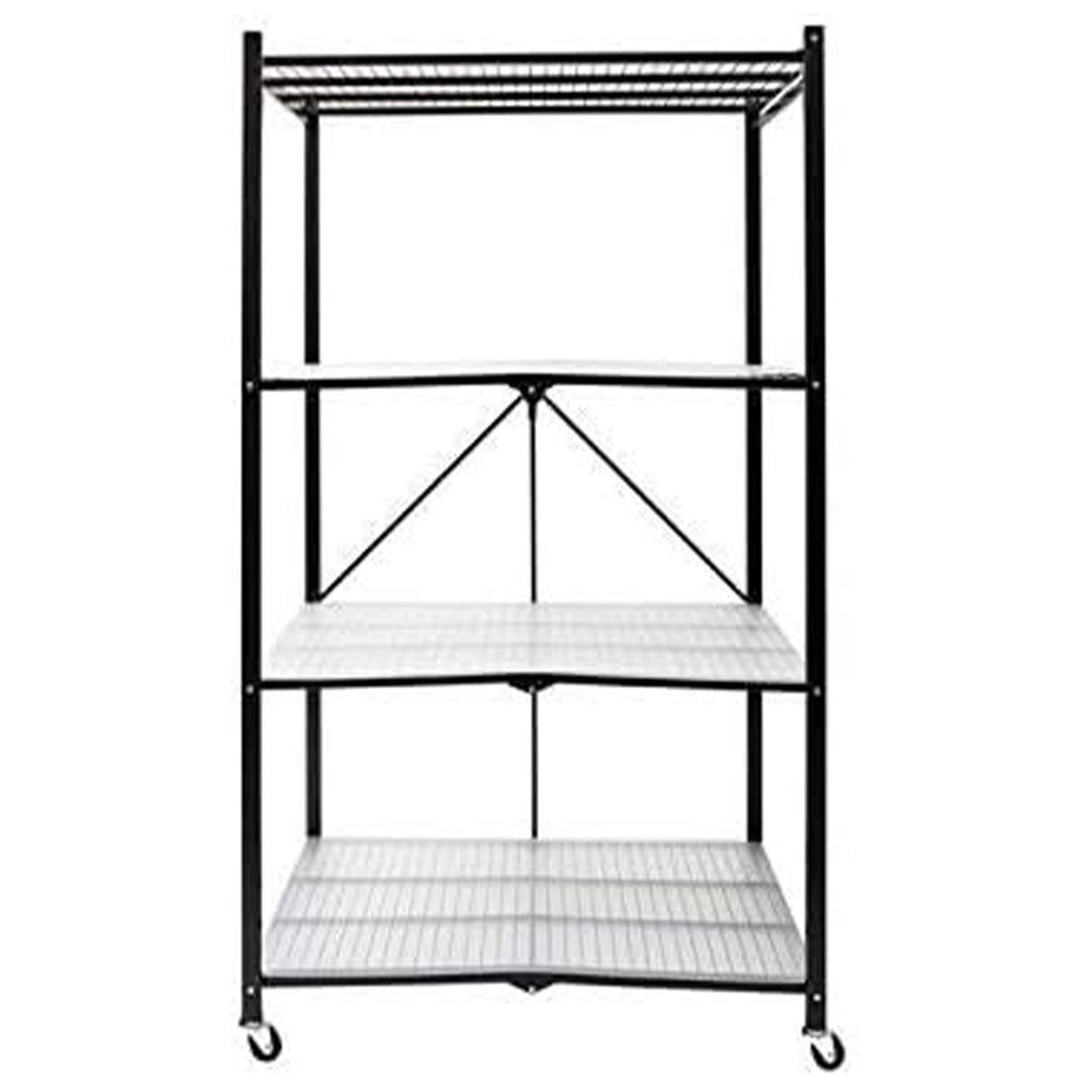 Origami 4 Tier Heavy Duty Storage Rack w/ Set of 4 Magnetic Wire Shelf Liners