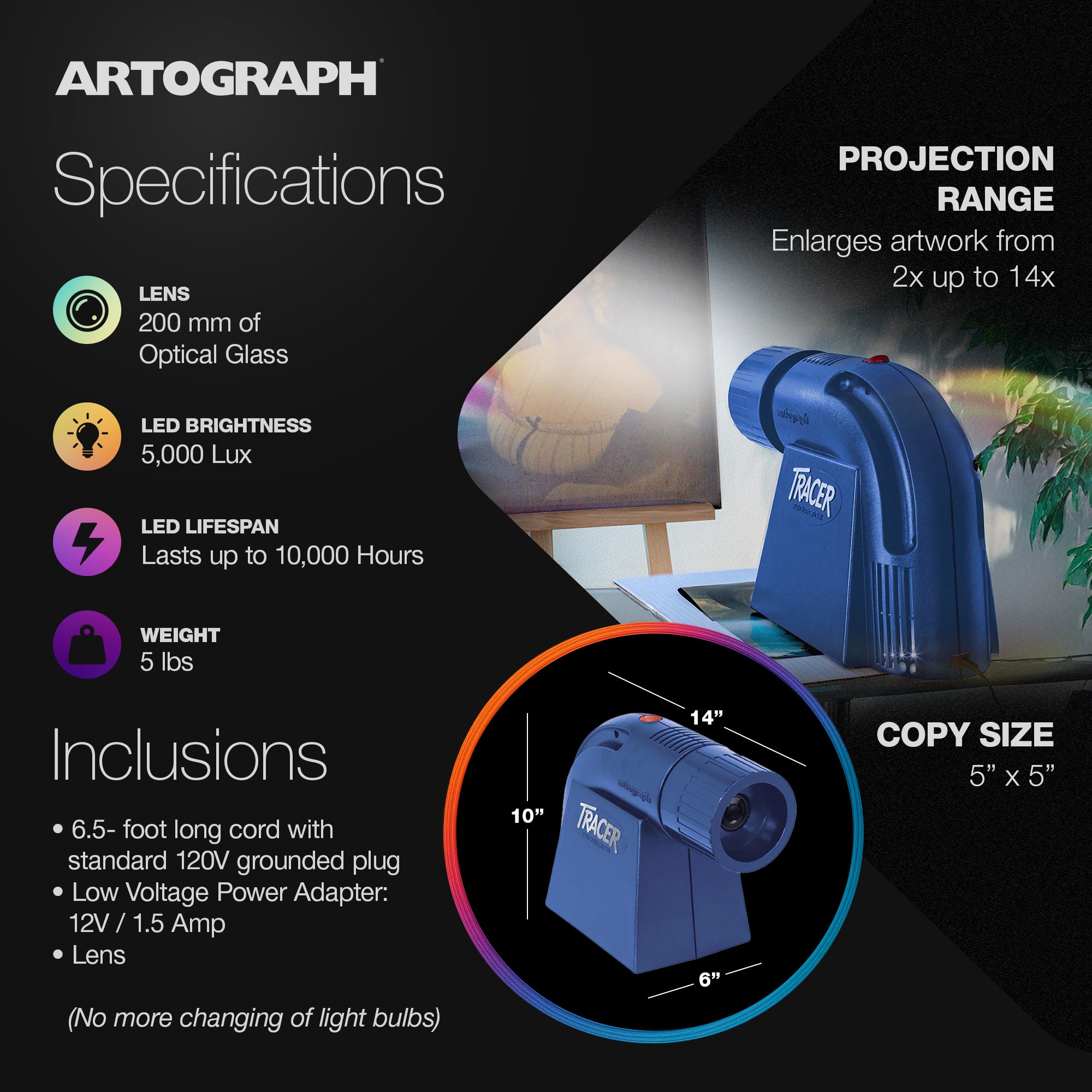 Artograph LED Tracer Opaque Projector for Tracing, Drawing, & Crafting(Open Box)