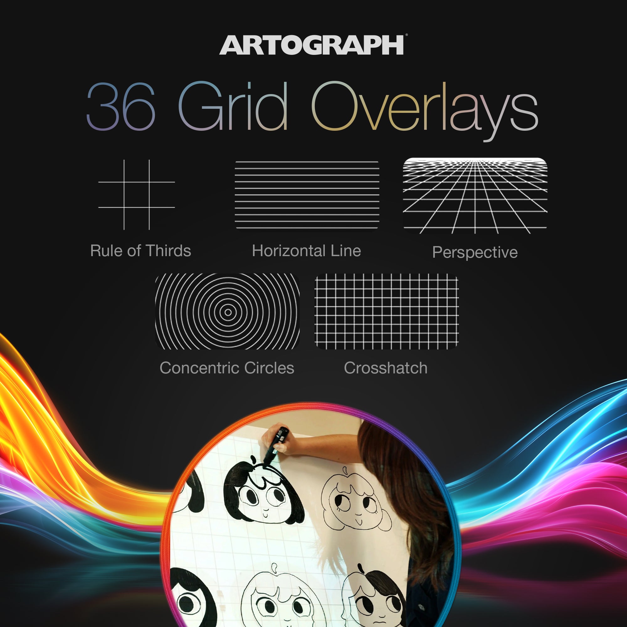 Artograph HD Digital Art Projector w/Remote, Wi Fi, & Case, White (Open Box)