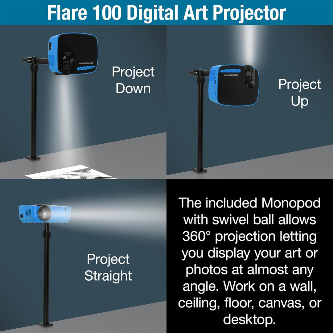 Artograph Smart HD Digital Art Projector, Wi Fi, Flare 100, Blue (Open Box)