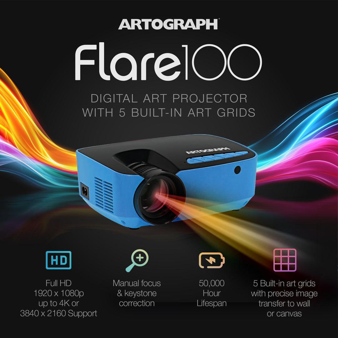 Artograph  HD Digital Art Projector, Wi Fi, Clamp Stand, Flare 100, Blue (Used)
