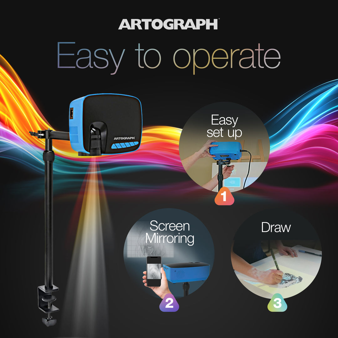Artograph  HD Digital Art Projector, Wi Fi, Clamp Stand, Flare 100, Blue (Used)