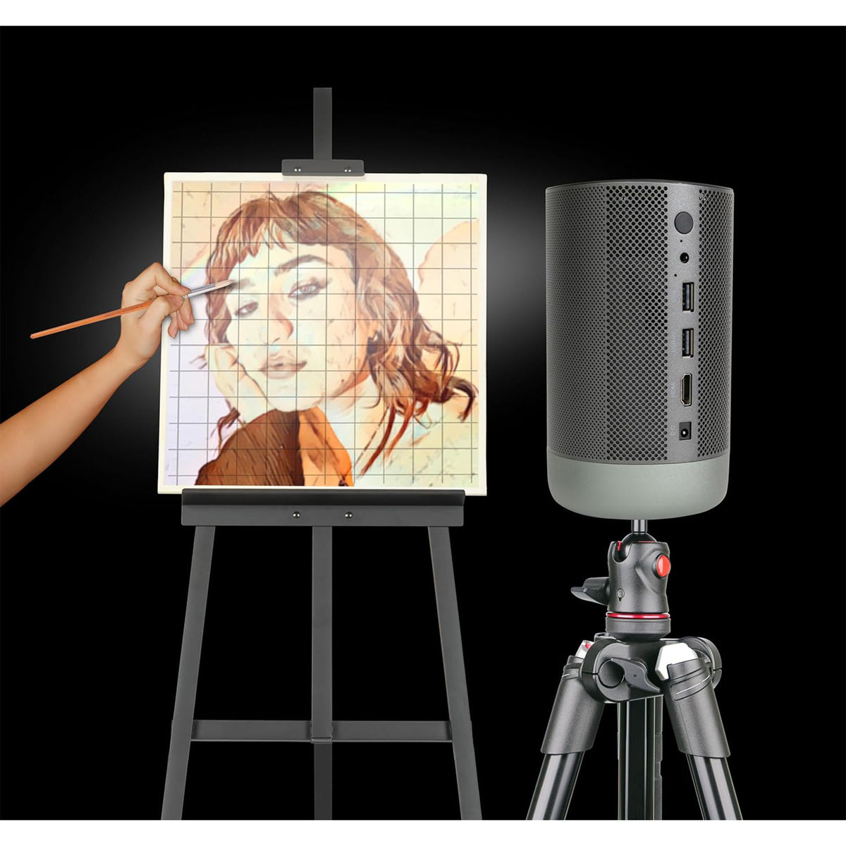 Artograph Smart LED Art Projector, Auto Focus Grids & Remote, Inspire 1500, Grey