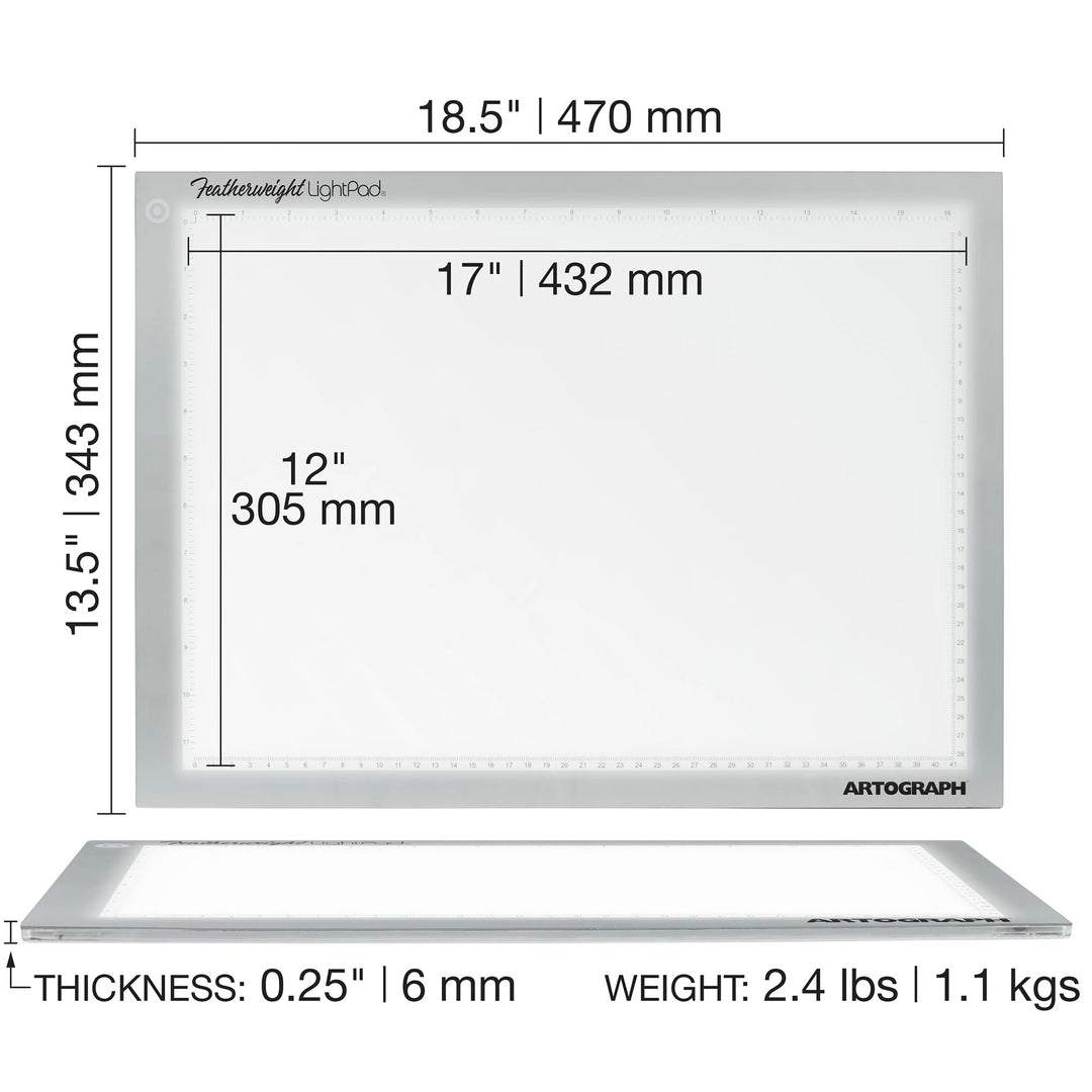 Artograph Featherweight Dimmable Slim Lightpad for Drawing & Tracing (Open Box)